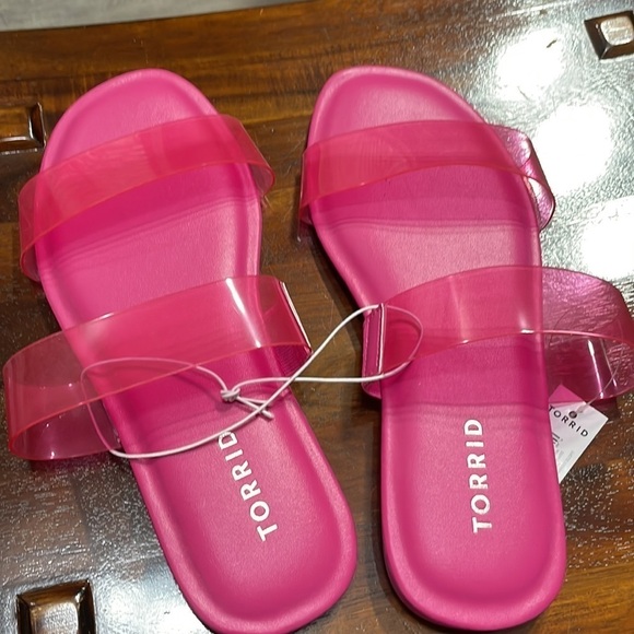 Torrid Pink Double Strap Jelly Sandals - Picture 4 of 7